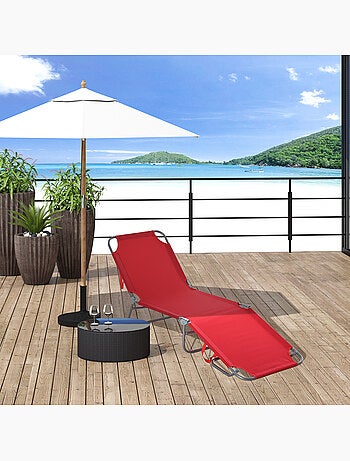 Bain de soleil transat pliable dossier