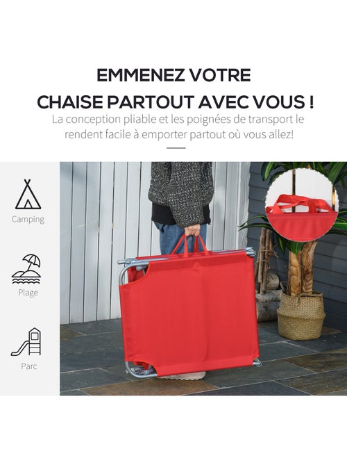 Bain de soleil transat pliable dossier - Kiabi