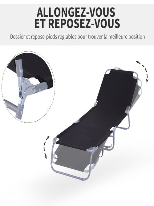 Bain de soleil transat pliable - Kiabi