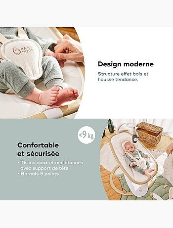 Balancelle bébé multifonctions et arche de jeux swoon hoop, sand 'babymoov'