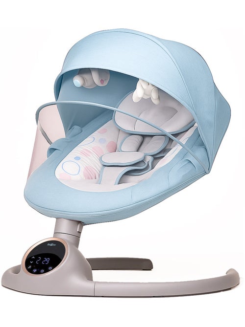 Balancelle bébé /transat électrique connécté ALPHA avec capote + moustiquaire - Kiabi
