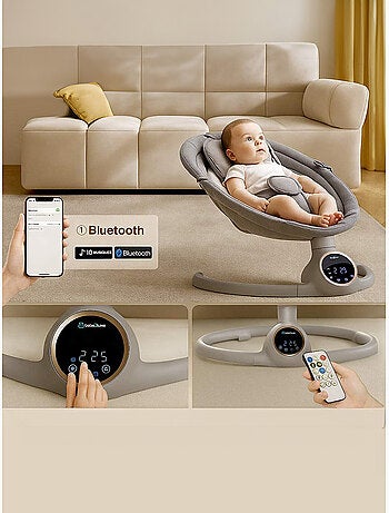 Balancelle bébé /transat électrique connécté ALPHA avec capote + moustiquaire