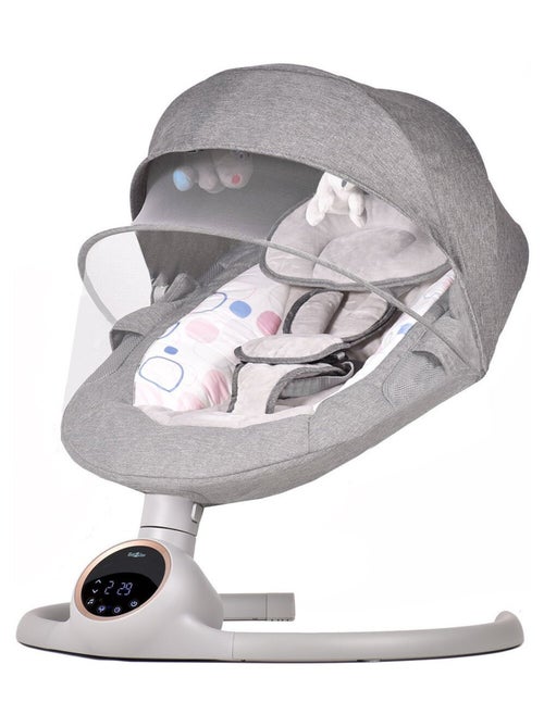 Balancelle bébé /transat électrique connécté ALPHA avec capote + moustiquaire - Kiabi