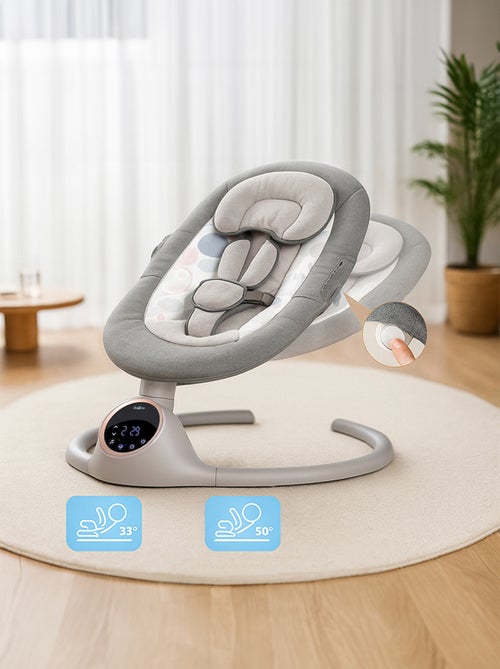 Balancelle bébé /transat électrique connécté ALPHA avec capote + moustiquaire - Kiabi