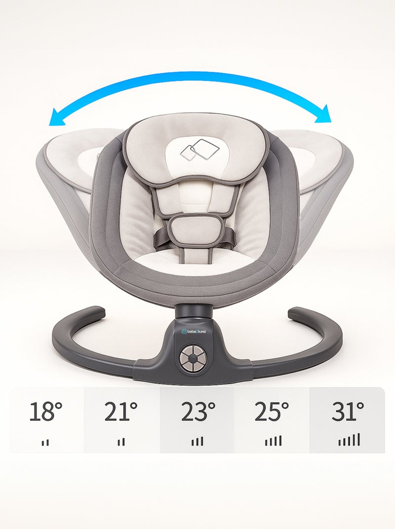 Balancelle bébé /transat électrique connécté Alphaavec capote + moustiquaire Beige - Kiabi