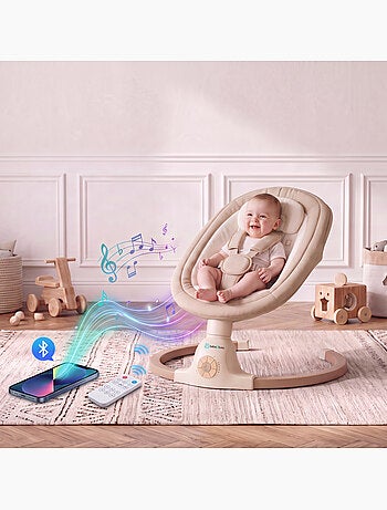 Balancelle bébé /transat électrique connéctée AVA avec capote + moustiquaire