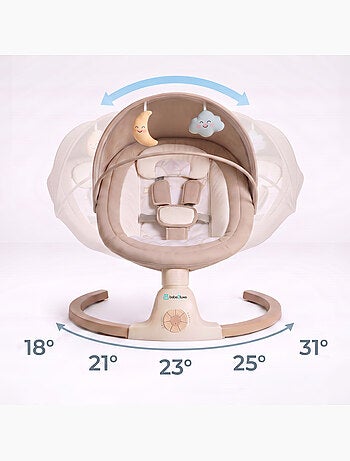 Balancelle bébé /transat électrique connéctée AVA avec capote + moustiquaire