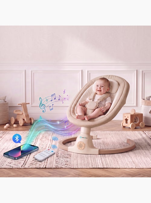 Balancelle bébé /transat électrique connéctée AVA avec capote + moustiquaire - Kiabi