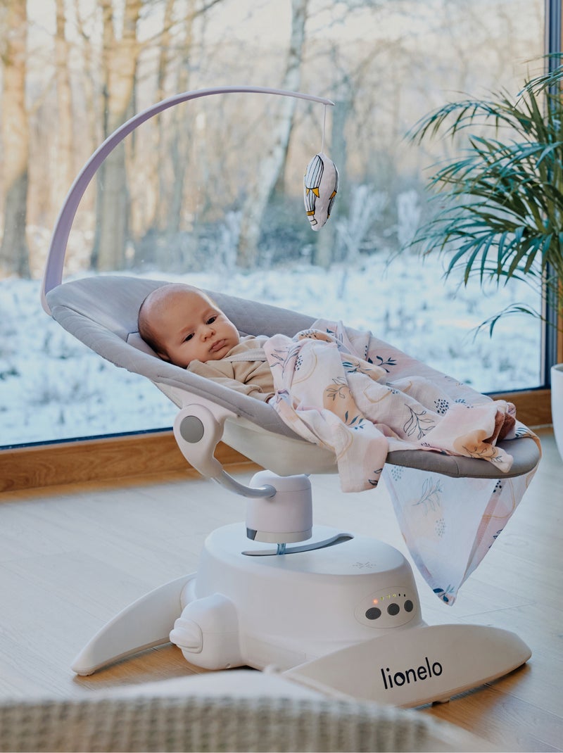 Balancelle Électrique 360° LIONELO Iris - Transat - Léger - 12 mélodies - 3 modes - 5 vitesse Beige - Kiabi