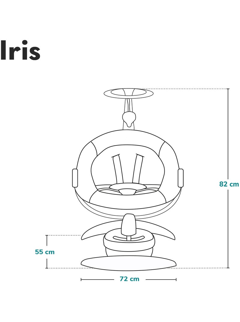 Balancelle Électrique 360° LIONELO Iris - Transat - Léger - 12 mélodies - 3 modes - 5 vitesse Beige - Kiabi