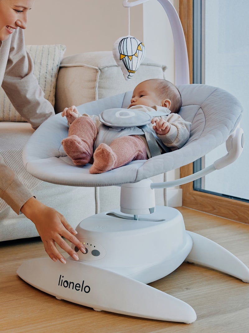 Balancelle Électrique 360° LIONELO Iris - Transat - Léger - 12 mélodies - 3 modes - 5 vitesse Gris - Kiabi
