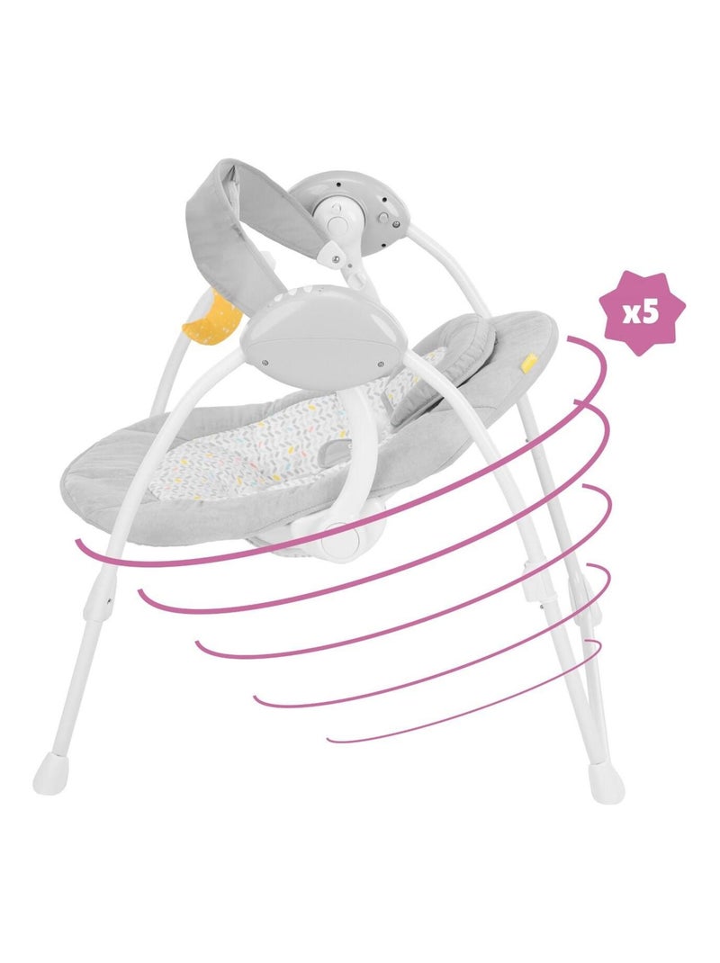 Balancelle Electrique Bébé Candy - Arche de jeux inclus - Berceuses 'Badabulle' Gris clair - Kiabi