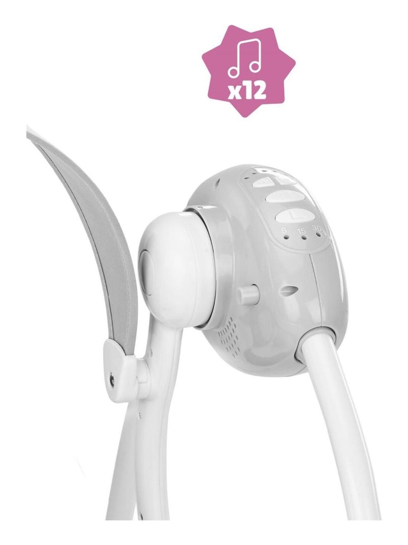 Balancelle Electrique Bébé Candy - Arche de jeux inclus - Berceuses 'Badabulle' Gris clair - Kiabi