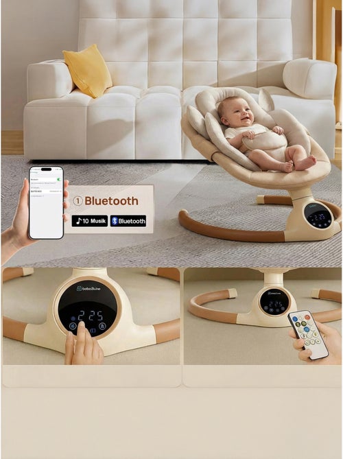 Balancelle électrique / transat bébé ALPHA Beige - Kiabi