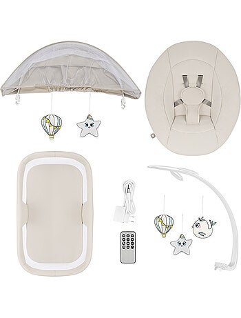 Balancelle et Nacelle Électrique LIONELO Vivi Set - 12 mélodies - 3 modes - Télécommande