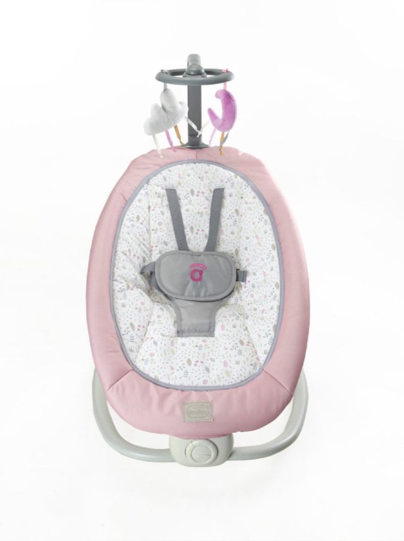Balancelle et transat bébé relaxante avec musique et vibrations, pliage compact - Fold Rose - Kiabi