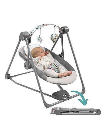 Balancelle et transat LIONELO Otto - Sons nature - 5 vitesses de balancement - Pliage compact