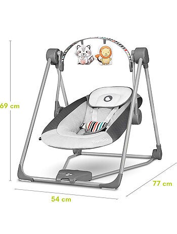 Balancelle et transat LIONELO Otto - Sons nature - 5 vitesses de balancement - Pliage compact
