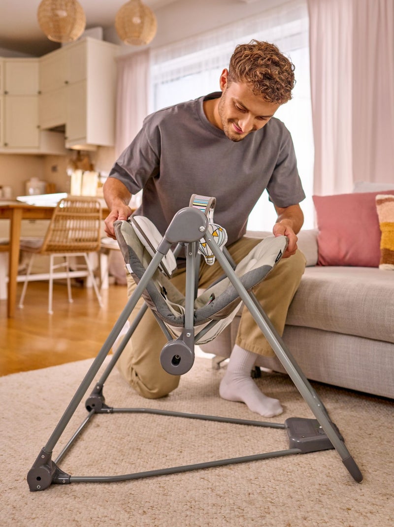 Balancelle et transat LIONELO Otto - Sons nature - 5 vitesses de balancement - Pliage compact Gris - Kiabi