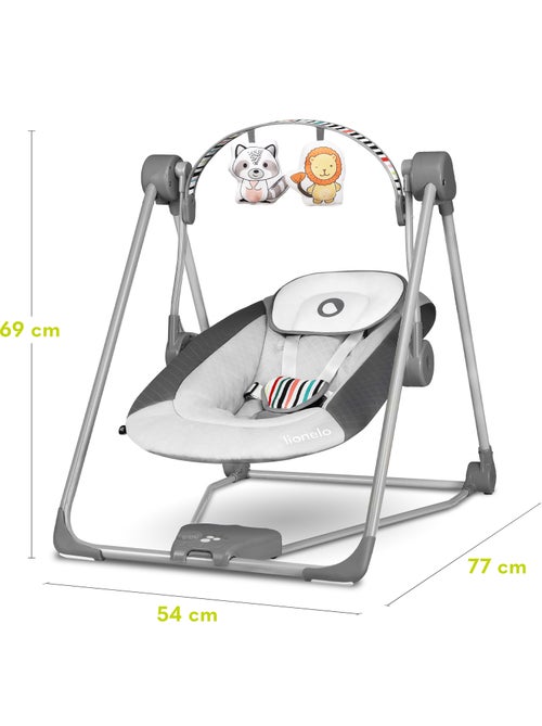 Balancelle et transat LIONELO Otto - Sons nature - 5 vitesses de balancement - Pliage compact - Kiabi
