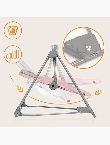 Balancelle et transat LIONELO Otto - Sons nature - 5 vitesses de balancement - Pliage compact