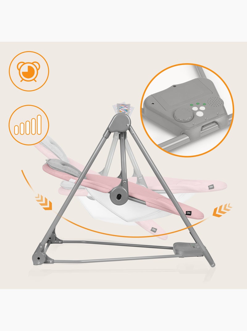 Balancelle et transat LIONELO Otto - Sons nature - 5 vitesses de balancement - Pliage compact Rose - Kiabi
