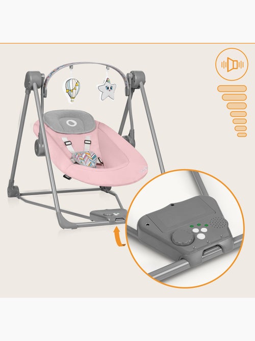 Balancelle et transat LIONELO Otto - Sons nature - 5 vitesses de balancement - Pliage compact - Kiabi