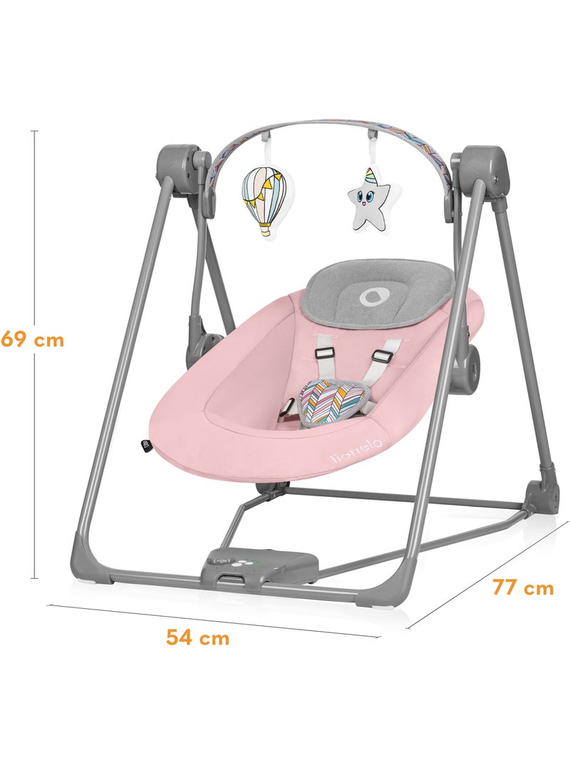 Balancelle et transat LIONELO Otto - Sons nature - 5 vitesses de balancement - Pliage compact Rose - Kiabi