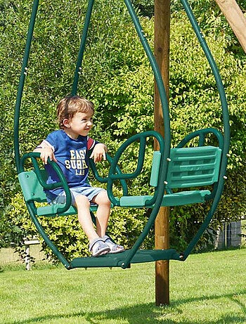 Balancelle face à face double pour portique bois rond