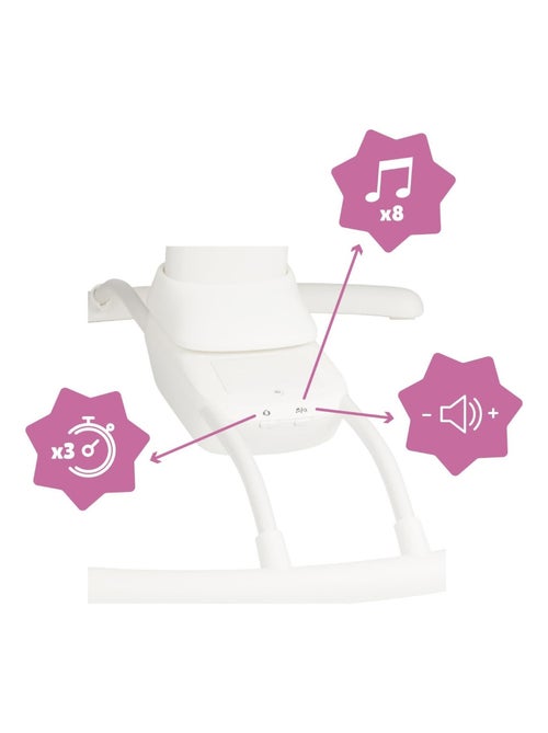 Balancelle latérale multifonctions, 8 berceuses réglables, Lichen 'Badabulle' - Kiabi