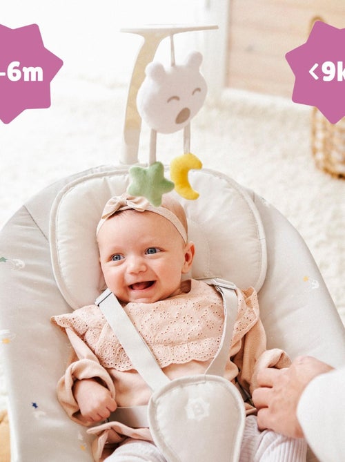 Balancelle latérale multifonctions, 8 berceuses réglables, Lichen 'Badabulle' - Kiabi