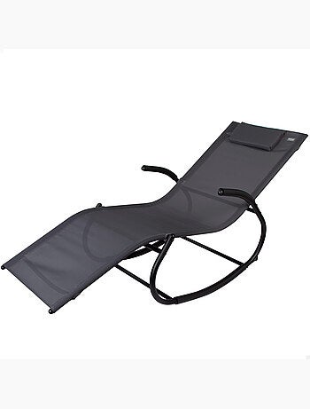 Balancelle rocking-chair de jardin anthracite avec coussin aktive