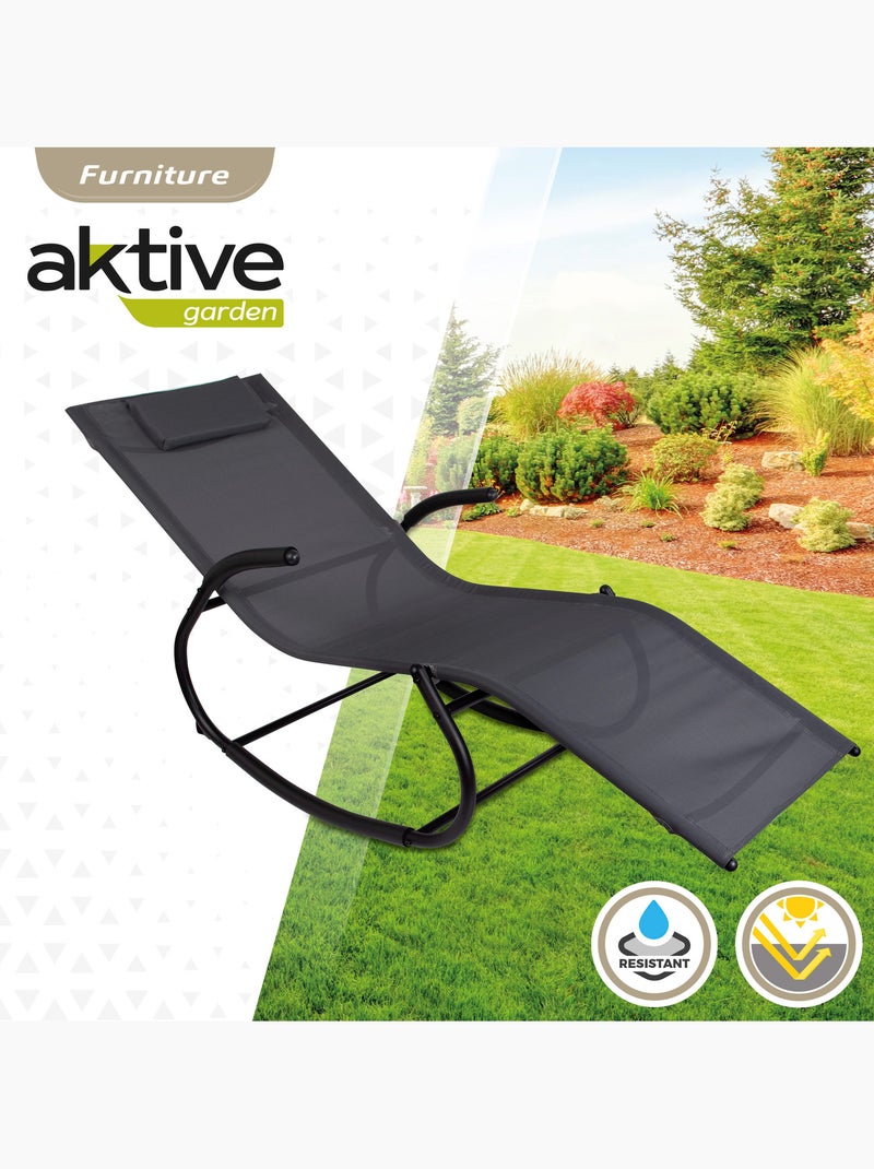 Balancelle rocking-chair de jardin anthracite avec coussin aktive gris anthracite - Kiabi