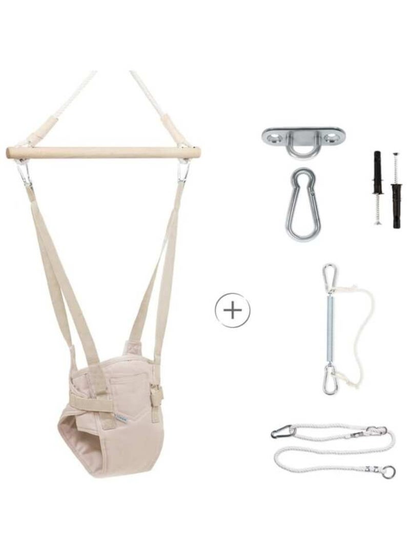 Balancelle suspendue bébé  Jumper (6- 24 mois) avec harnais et crochet Beige - Kiabi
