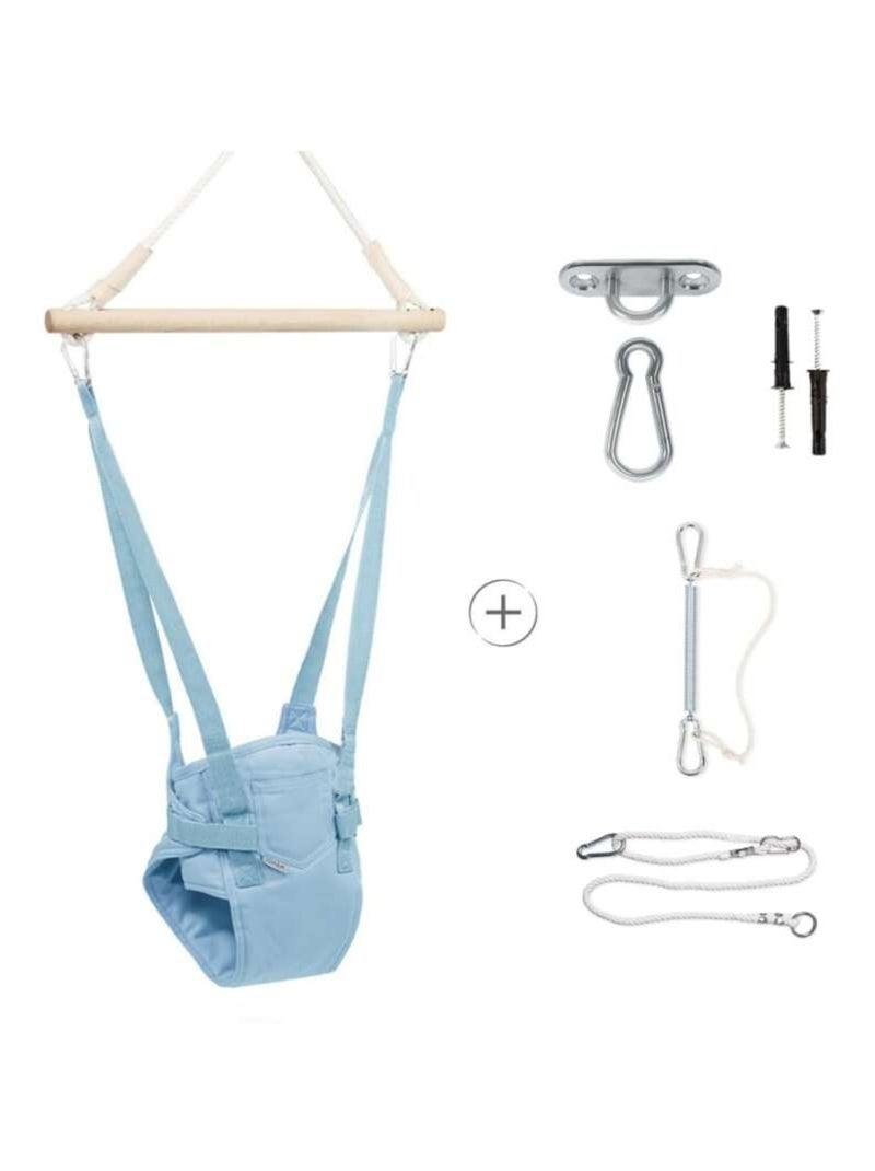 Balancelle suspendue bébé  Jumper (6- 24 mois) avec harnais et crochet Bleu - Kiabi