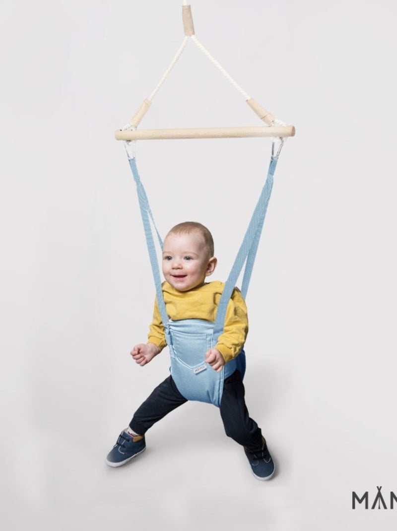 Balancelle suspendue bébé  Jumper (6- 24 mois) avec harnais et crochet Bleu - Kiabi