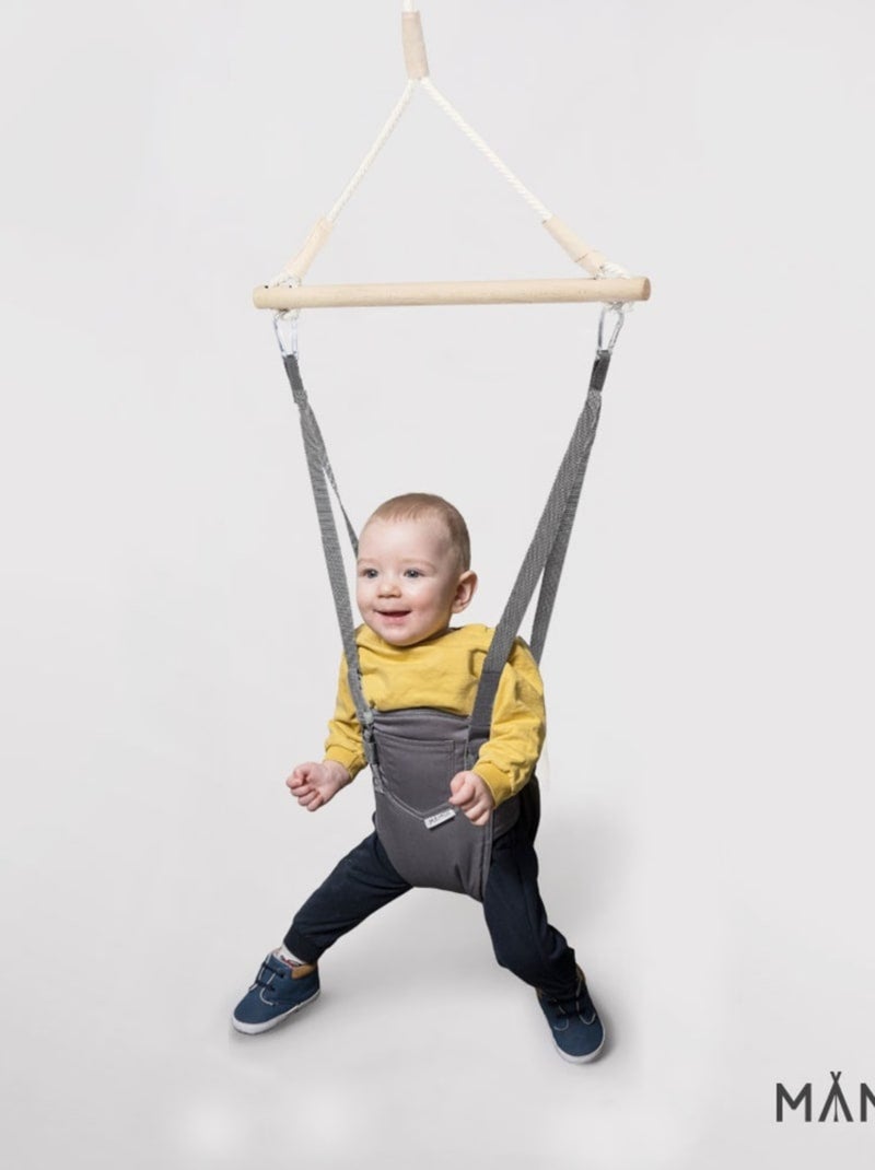 Balancelle suspendue bébé  Jumper (6- 24 mois) avec harnais et crochet Gris foncé - Kiabi