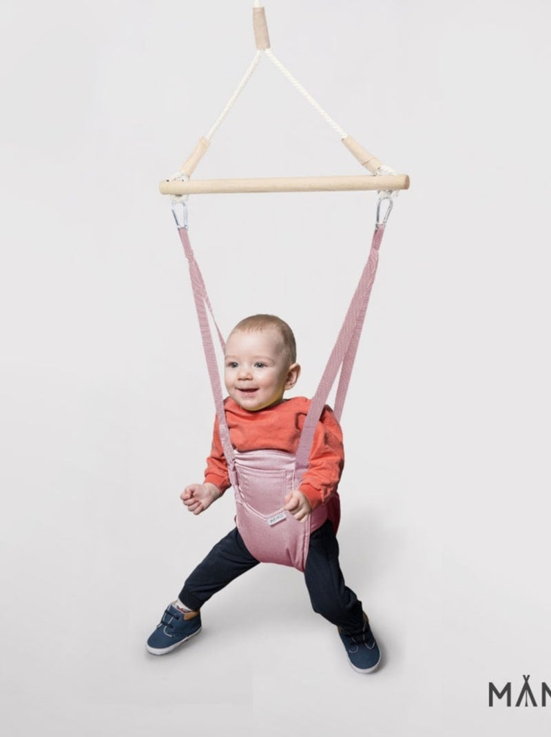 Balancelle suspendue bébé  Jumper (6- 24 mois) avec harnais et crochet Rose - Kiabi