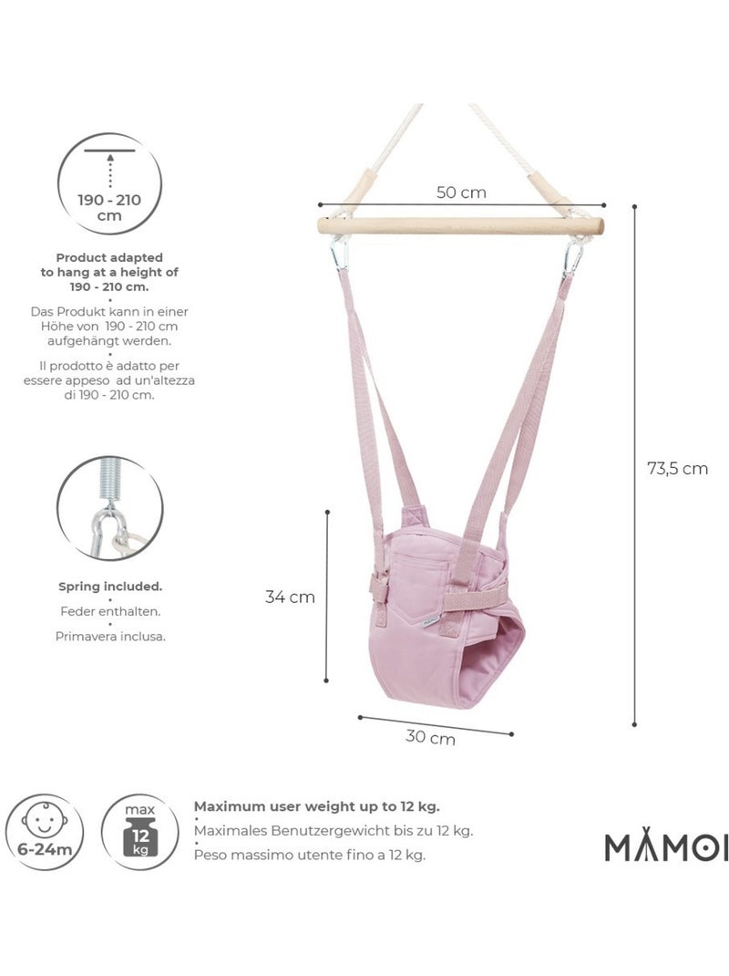 Balancelle suspendue bébé MAMOI Jumper (6- 24 mois) avec harnais et crochet Rose - Kiabi