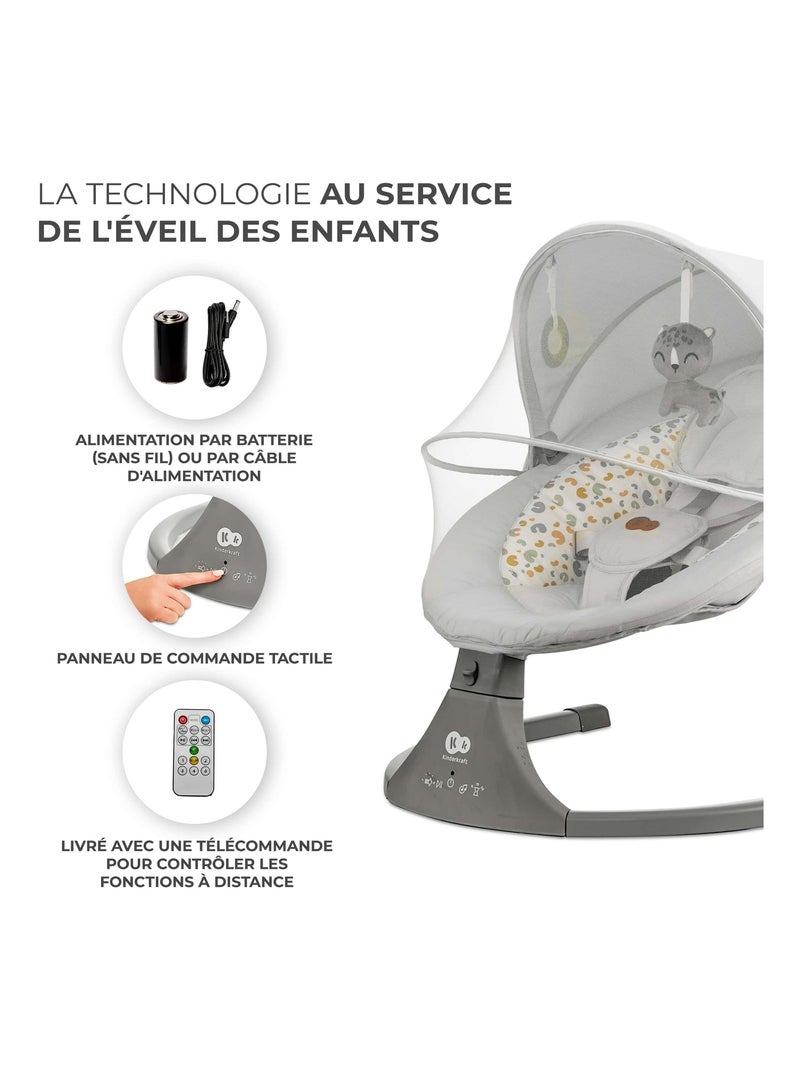 Balancelle transat électrique 2en1 2 clair modèle pratique et con Gris clair - Kiabi