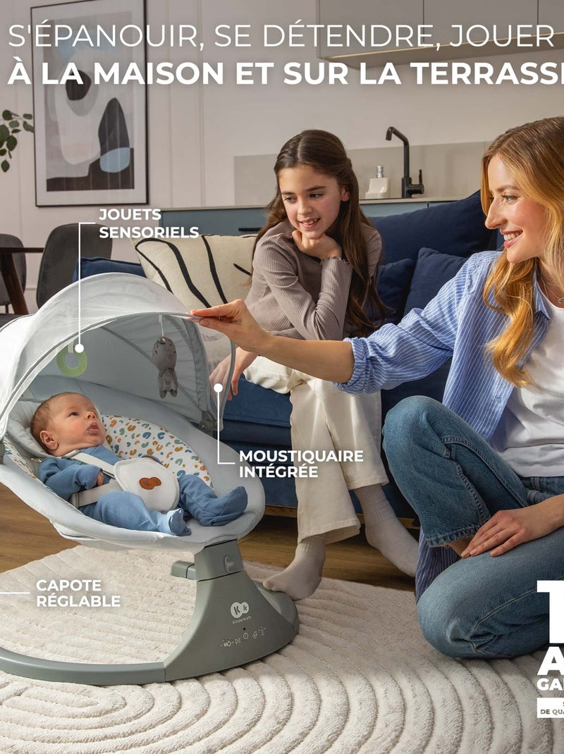 Balancelle transat électrique 2en1 2 clair modèle pratique et con Gris clair - Kiabi