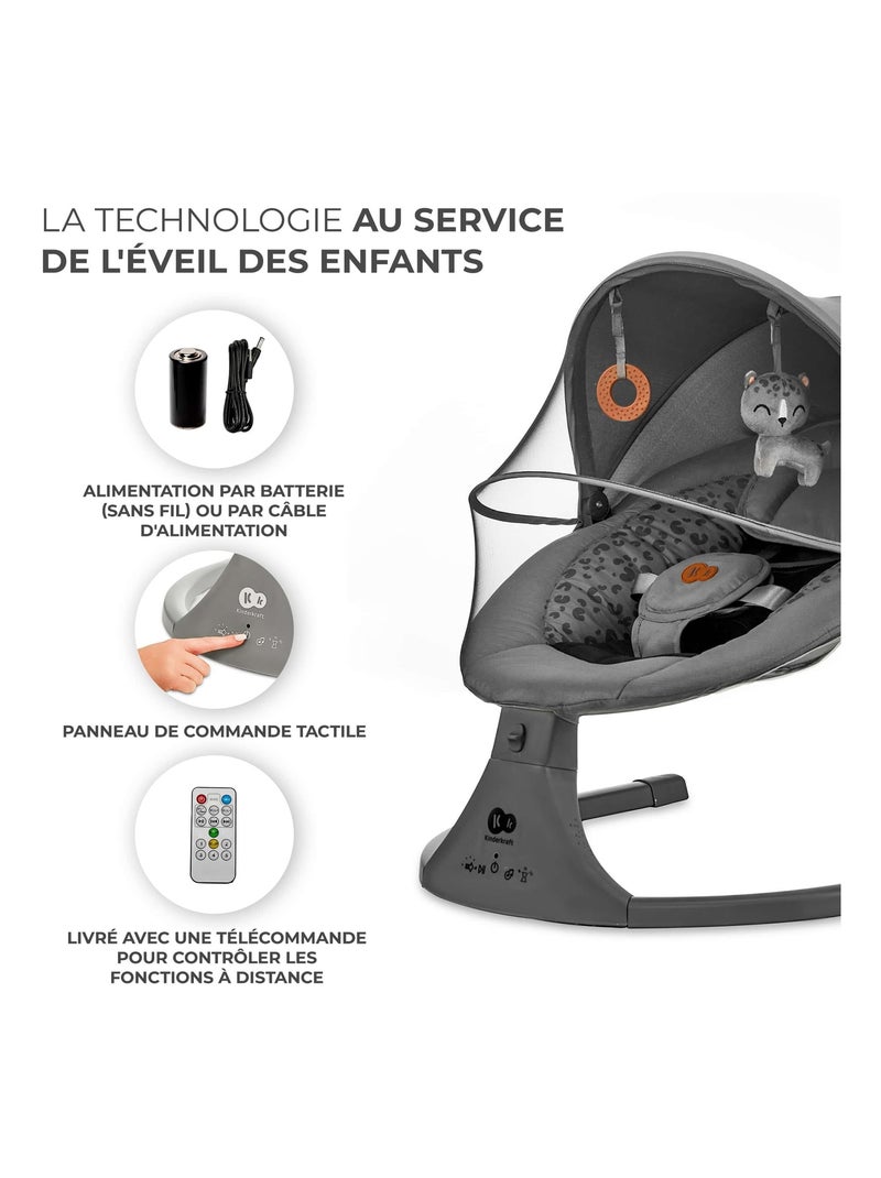 Balancelle transat électrique 2en1 2 foncé modèle pratique et con Gris foncé - Kiabi