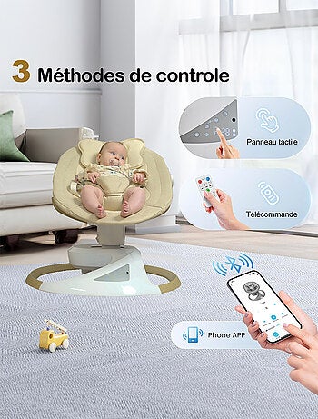 Balancelle / transat electrique bebe Emy de BEBELUXE Balancement naturel