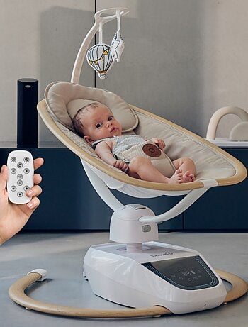 Balancelle Transat Électrique LIONELO Olivia - 5 mouvements - 180° - Télécommande - Mélodies