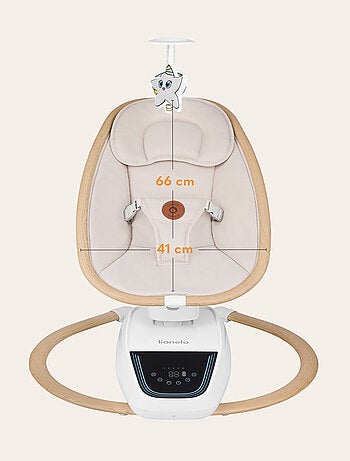 Balancelle Transat Électrique LIONELO Olivia - 5 mouvements - 180° - Télécommande - Mélodies