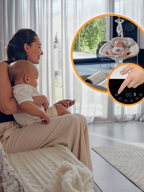 Balancelle Transat Électrique LIONELO Olivia - 5 mouvements - 180° - Télécommande - Mélodies - Kiabi