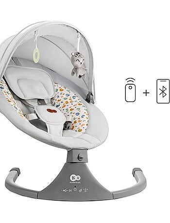 Balancelle-Transat Kinderkraft LUMI 2 Électrique avec Bercement Latéral, 12 Mélodies et Moustiquaire