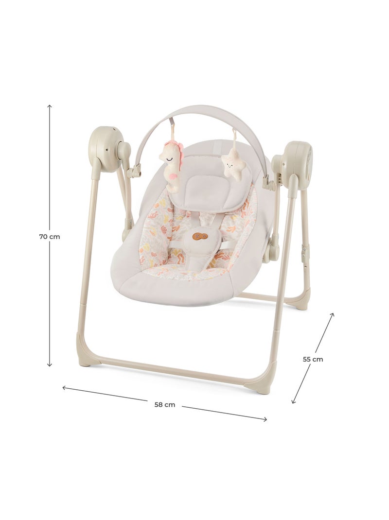 Balancelle-transat Kinderkraft SWINGEE avec 5 vitesses, 8 mélodies, pliable et légère Beige - Kiabi