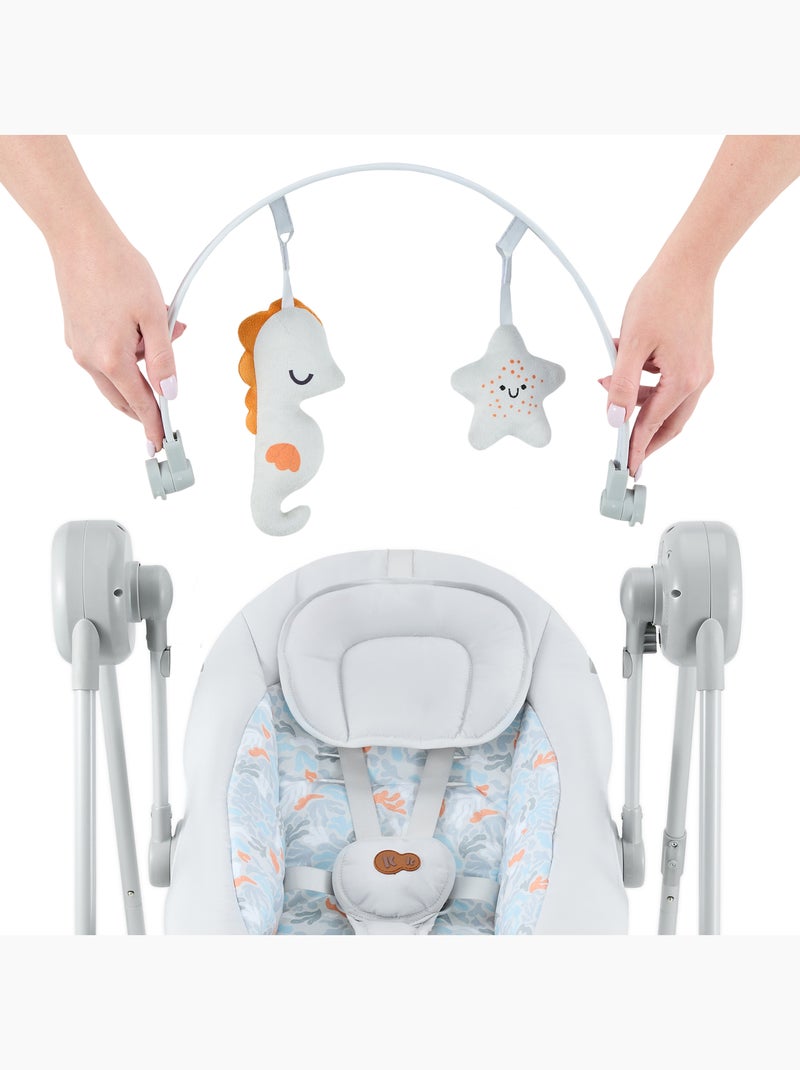 Balancelle-transat Kinderkraft SWINGEE avec 5 vitesses, 8 mélodies, pliable et légère Gris - Kiabi