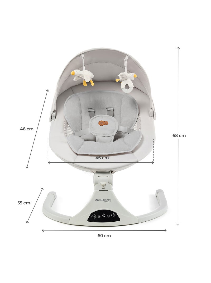 Balancelle-transat Kinderkraft TULSY électrique avec 5 vitesses, Bluetooth, télécommande et USB Beige - Kiabi